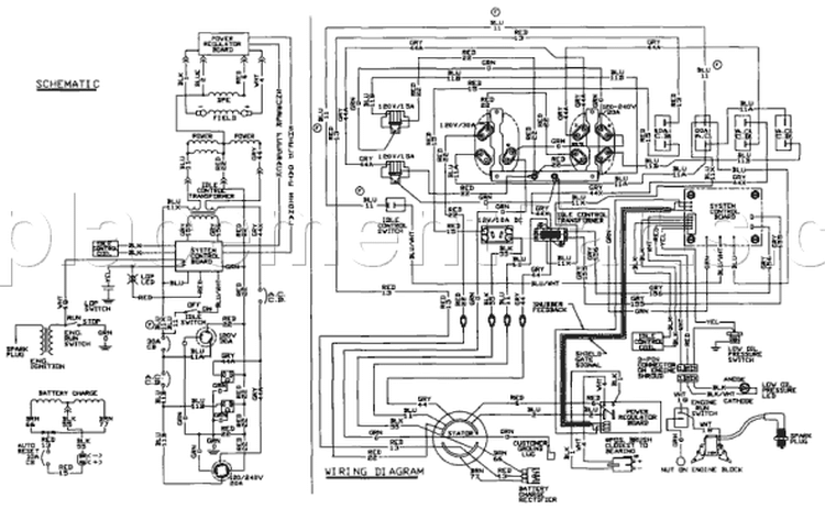 Page C Diagram and Parts List for 9777-1  Briggs and Stratton Generator
